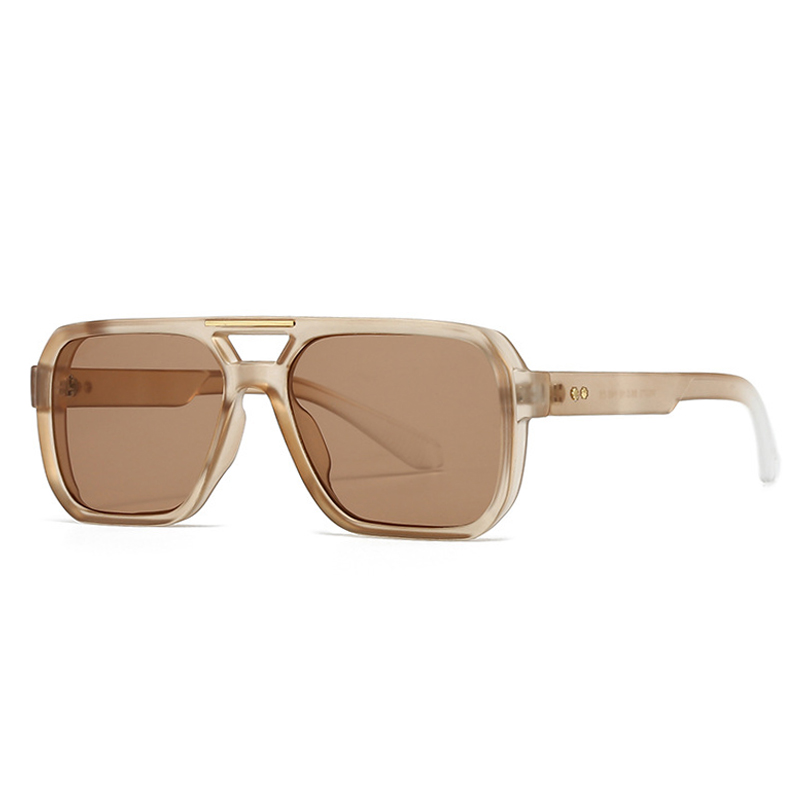 SO & EI, gafas de sol cuadradas de doble puente a la para mujer, remaches Retro, tonos de té azul UV400, gafas de sol con gradiente para exteriores para hombre: Verde