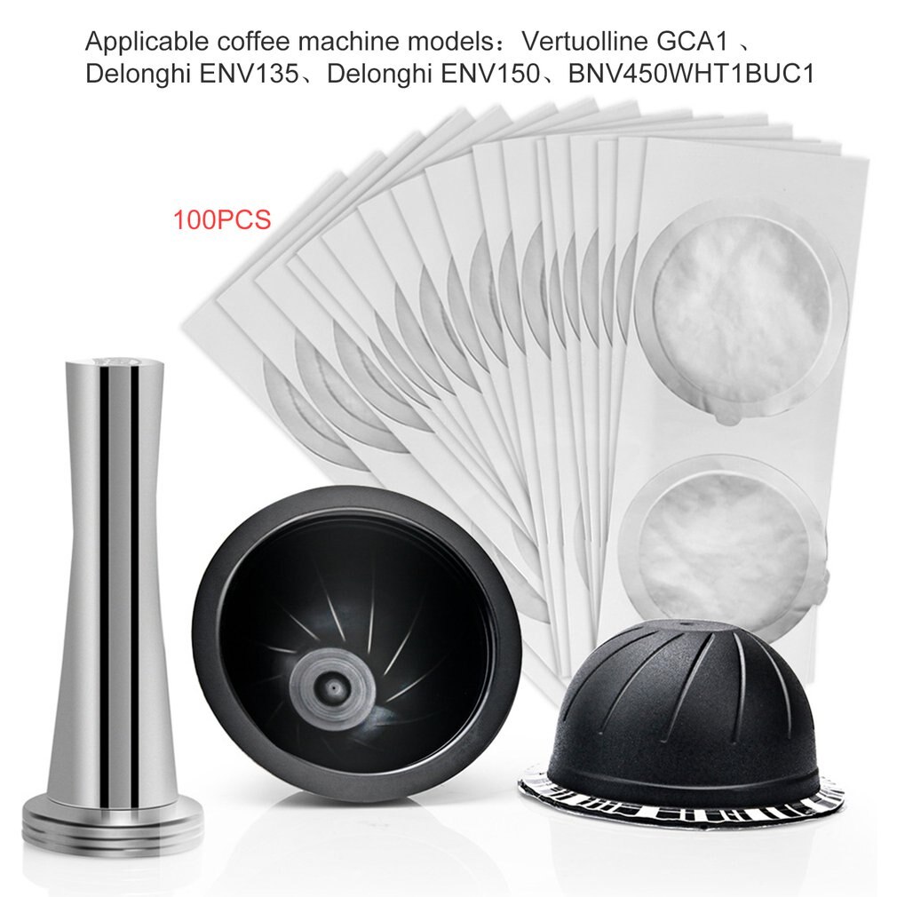 Disposable Aluminum Foil Cup Film For Nespresso Vertuo Vertuoline GCA1 & Delonghi ENV135 Self Adhesive Capsules Foil Seals: Light Green