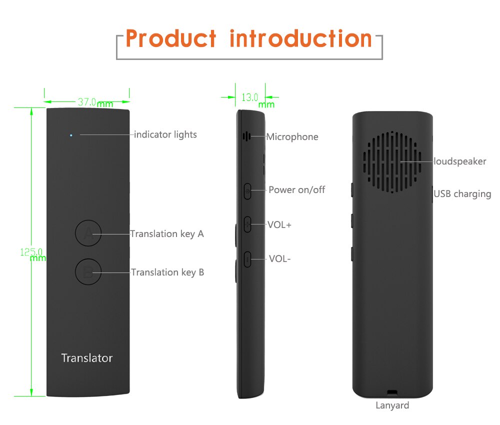 For Learning Travelling T6 Intelligent Translator Smart Voice Speech Translators Two-Way Real Time 28 Multi-Language Translation