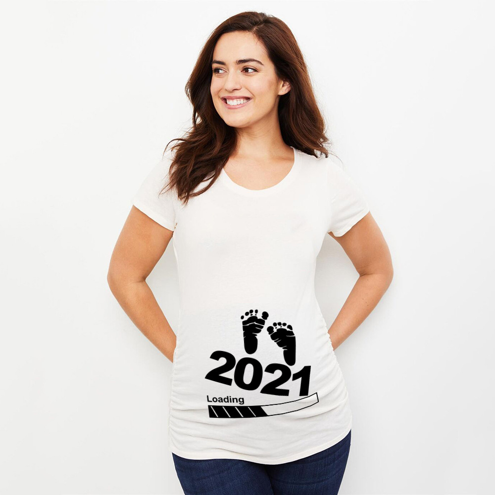 1 teile/los Frauen essen Gedruckt Schwangere T Shirt Mädchen Mutterschaft Kurzarm Schwangerschaft sommer top