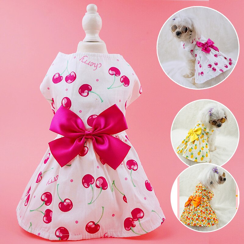 Small Dog Costume Summer Cat Dress Doggy Puppy Chihuahua Yorkie Pomeranian Clothes Maltese Poodle Pet Clothing XS Dog Skirt