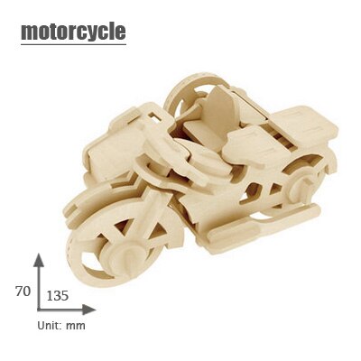 3d three-dimensional wooden animal jigsaw puzzle toys for children diy handmade wooden jigsaw puzzles Animals Insects Series: motorcycle