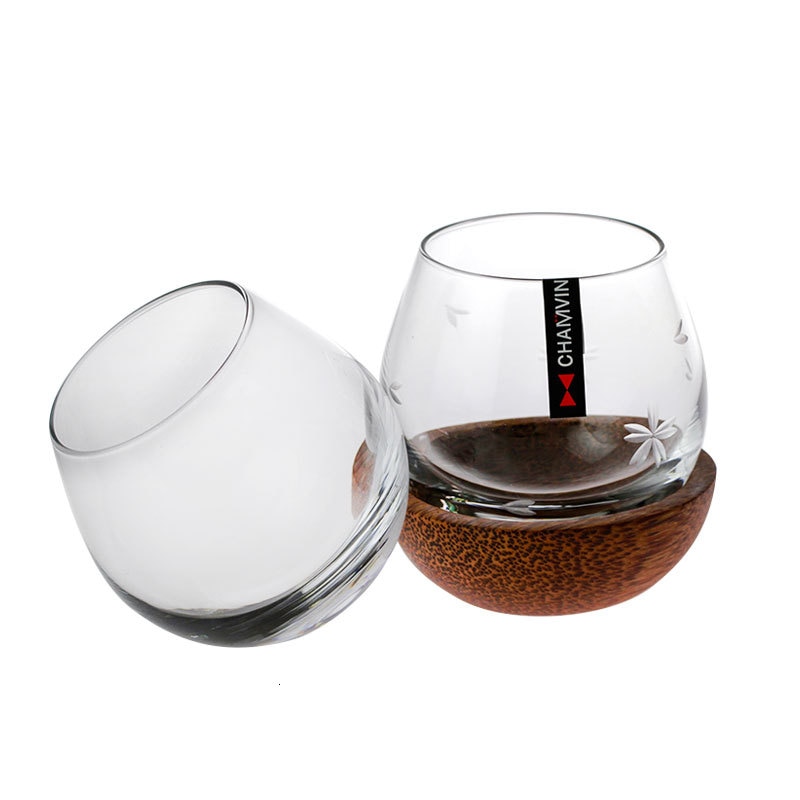 Slow roll whiskybeker rockfund wijnglas japanse stijl houten dienblad whisky rum glaswerk voor bar huishoudelijk feest kristallen vazen