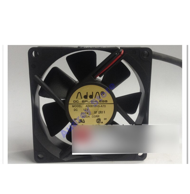 Adda AD0812HS-A70GL 8025 DC12V 0.25A 3W 8 Cm 2pin Case Radiator Fan 3000 Rpm 40.8CFM Air Blower