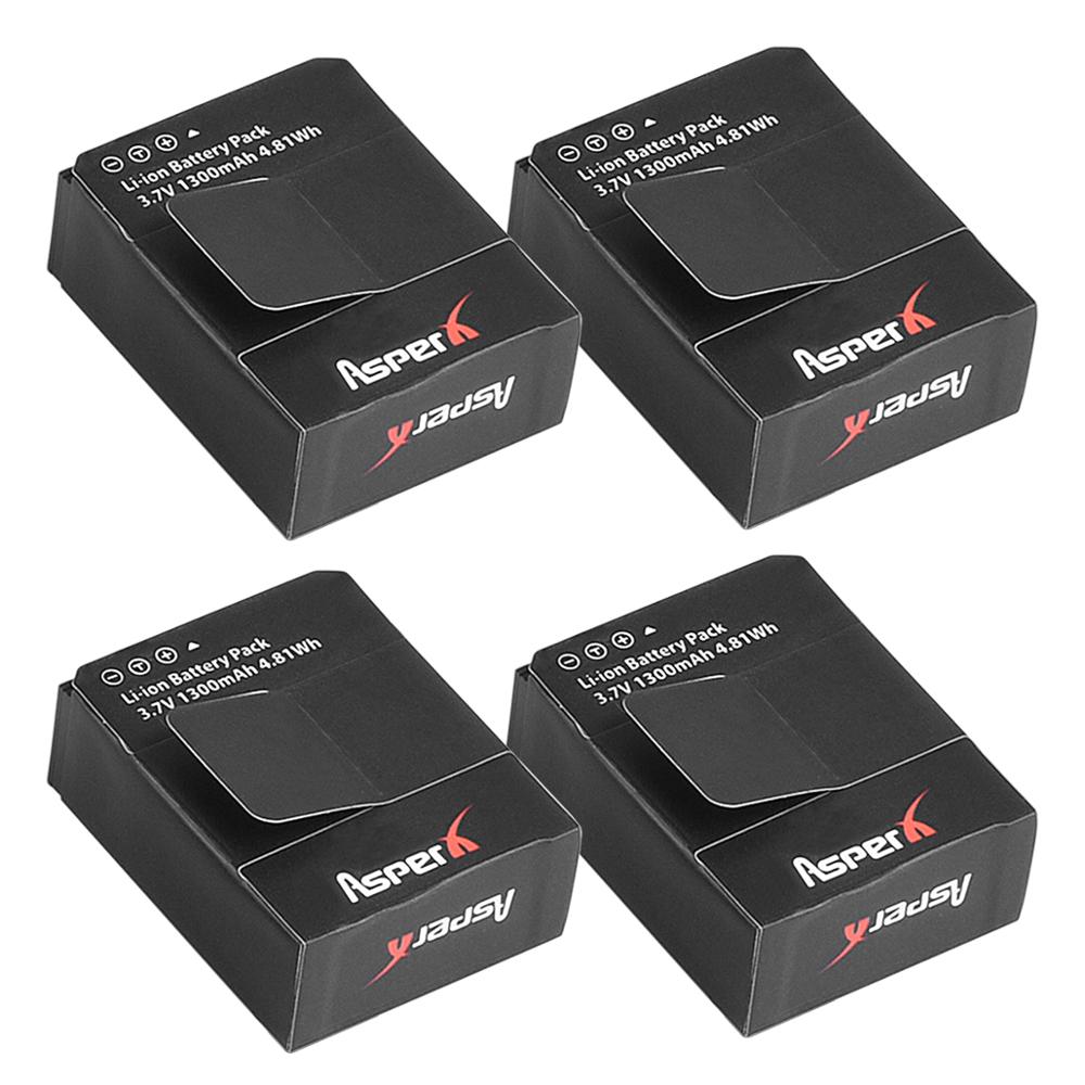 AsperX para GoPro Hero3 Hero3 + hero 3 hero 3 + batería + cargador Dual LCD para go pro AHDBT-301, accesorio de AHDBT-302 para cámara de acción: 4 Batteries