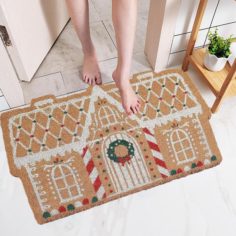 Palace Shaped Rugs Christmas Cartoon Doormat Floor Mat Non-Slip Bath Mats Doormats For Bedroom Front Door Xmas Welcome Carpet
