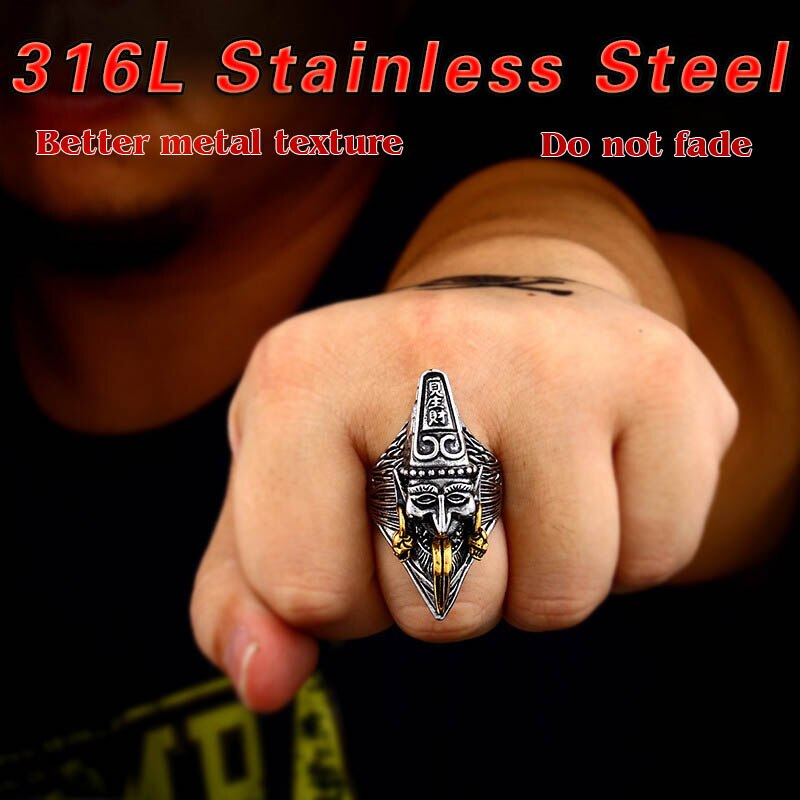 Beier neue Einkaufen 316L Edelstahl China mythologie hölle Bote Ring glück frieden mann der Ring schmuck LLBR8-571R