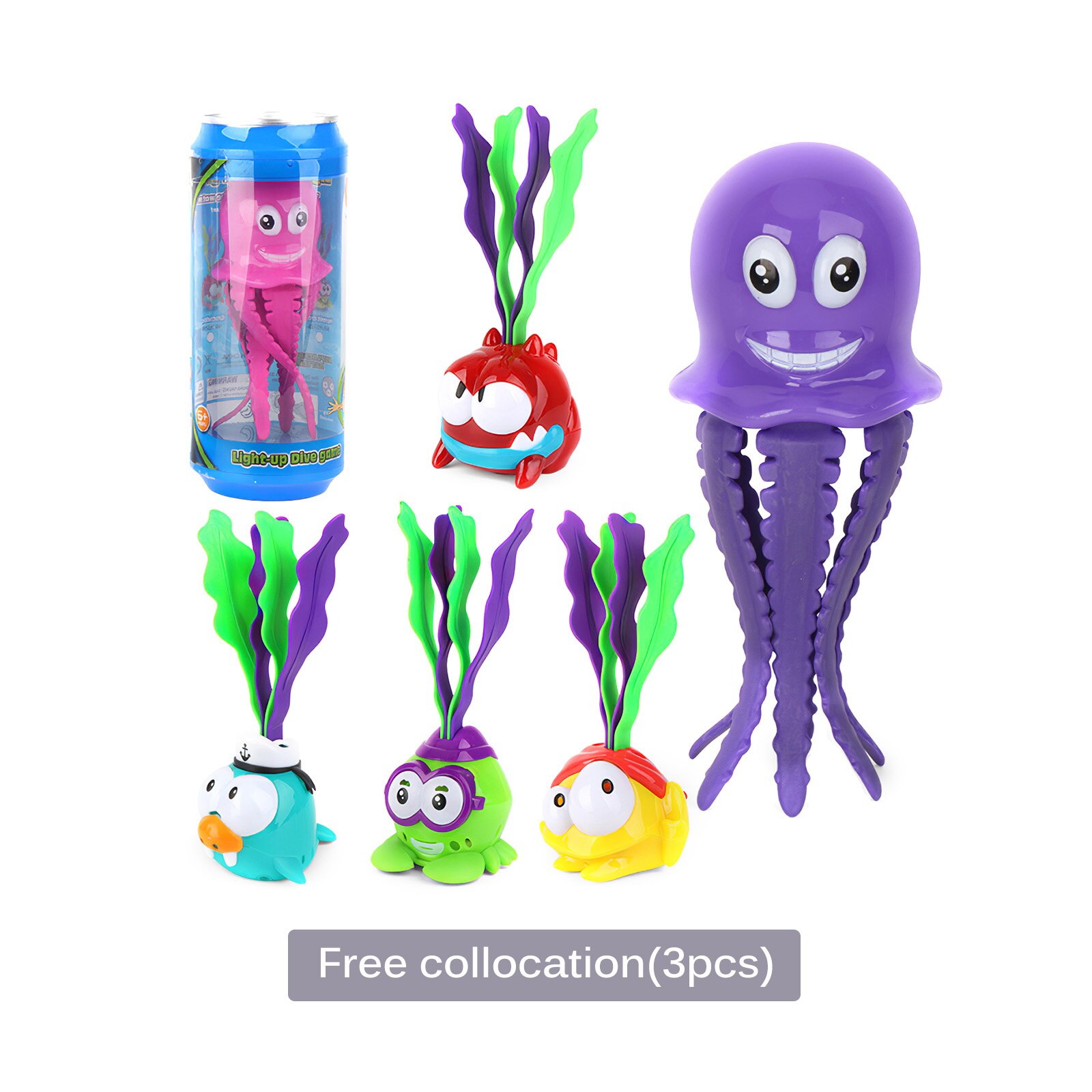 3pcs Light Up Diving Toy Seaweed Diving Toy Cultivate Hand-Eye Coordination Ability While Playing Diving Training Aquatic Toy