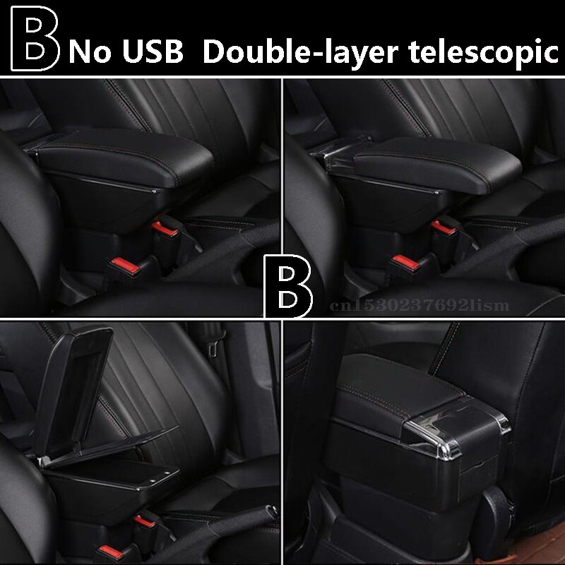 Für Opel Astra Armlehne Kasten Opel Astra J Universal- Auto Zentrale Armlehne Lagerung Kasten Tasse Halfter Aschenbecher Änderung Zubehör: B Schwarz Linie  Nein USB