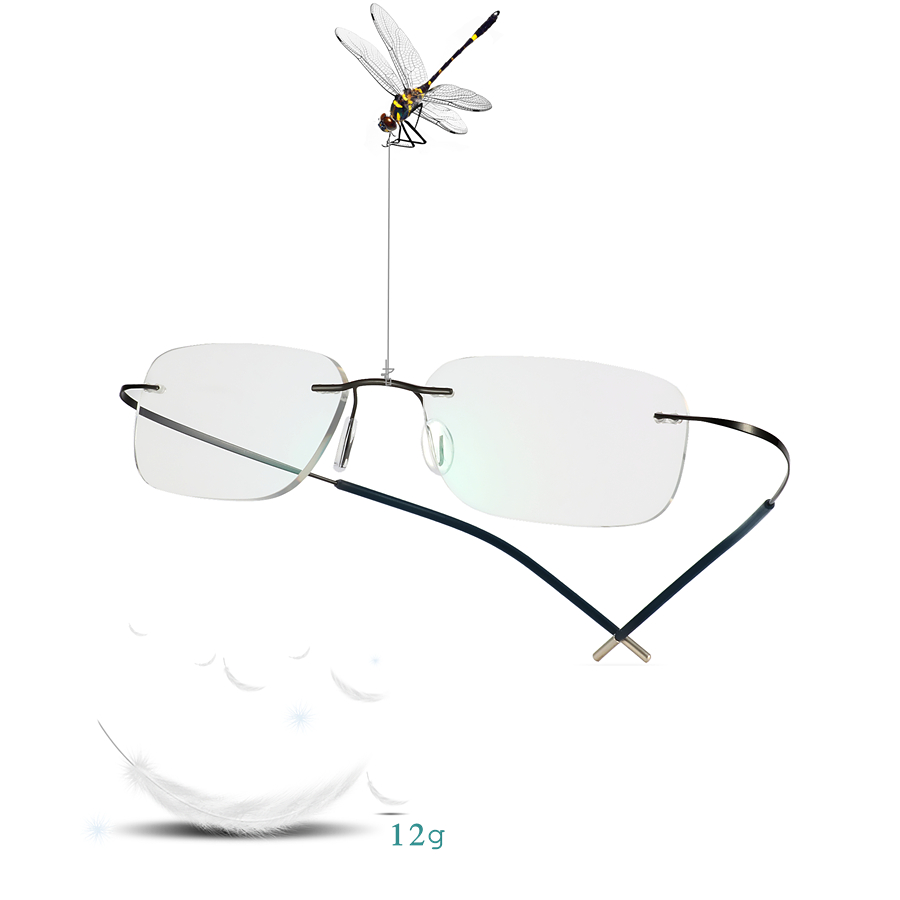 B Titanium Randloze Leesbril Meekleurende Grijs Zonnebril Mannen Vrouwen Outdoor Verziendheid Brillen 1.0 1.25 1.5 1.75 Lenzen