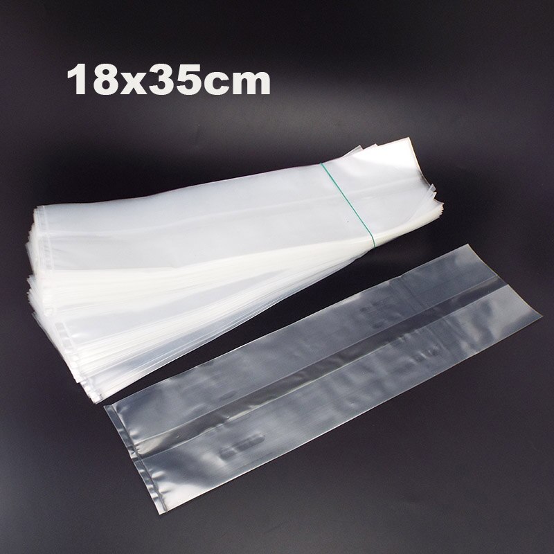 3 Sizes PVC Mushroom Spawn Grow Bag Substrate High Temp Pre Sealable Garden Supplies Growing Planting Bags Tool: 18x35cm / 50pcs