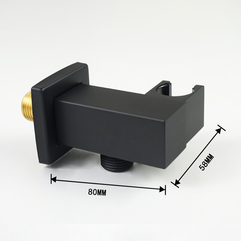 High Pressure Hand Held Shower Head Black Bathroom Adjustable Shower Holder 1.5M Stainless Steel Hose Brass Shower Sprayer Set