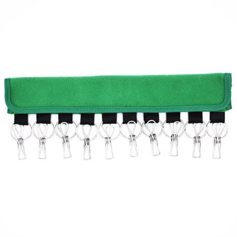 Foldable Velcro Travel Portable Clothes Hanger Dryer Clothes Rack Clothespin Closet Hanger: green