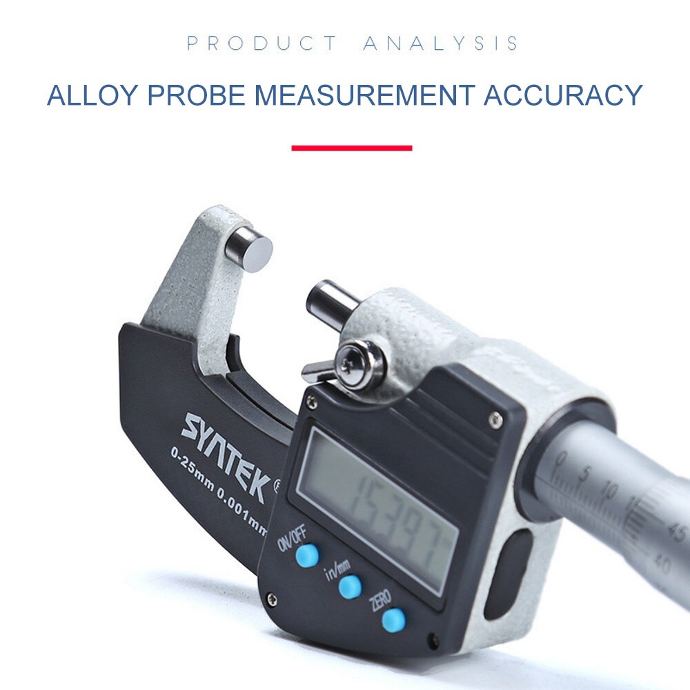 0.001mm Electronic Digital Micrometer 0-25mm 3 Buttons Metric/inch Electronic Outer Diameter Micrometer Carbide Tool