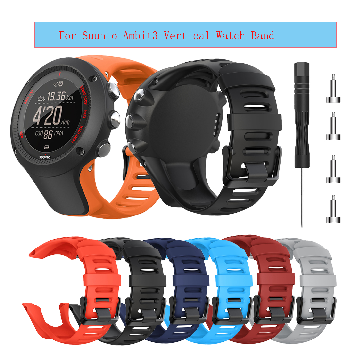 Correa de reloj deportiva para Suunto Ambit, pulsera de silicona transpirable, correa de reloj para SUUNTO Ambit1 Ambit 2 Ambit3