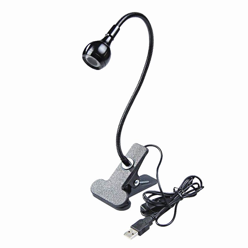 3W Flexible Book Light LED Universal USB Power Clip Holder Desk Night Lamp Bed Reading Table for the Study Room Bedroom Living: Black / White Light