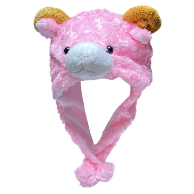 Unisex Winter Fuzzy Pluche Wasbeer Dier Hoed Met Pompom Lange Bandjes Sneeuw Ski Warme Oorklep Beanie Cap Cosplay Kostuum: N