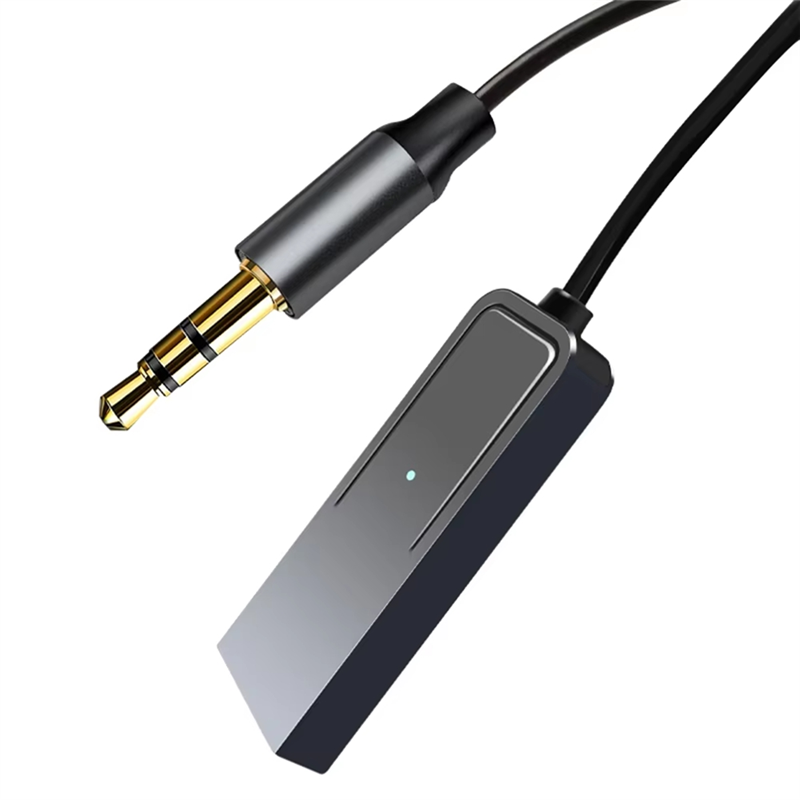 Digital-aux bluetooth-adapter bil 3.5mm -jack lydsender 5.2- mottaker usb-donglekabel håndfri bil med mikrofon