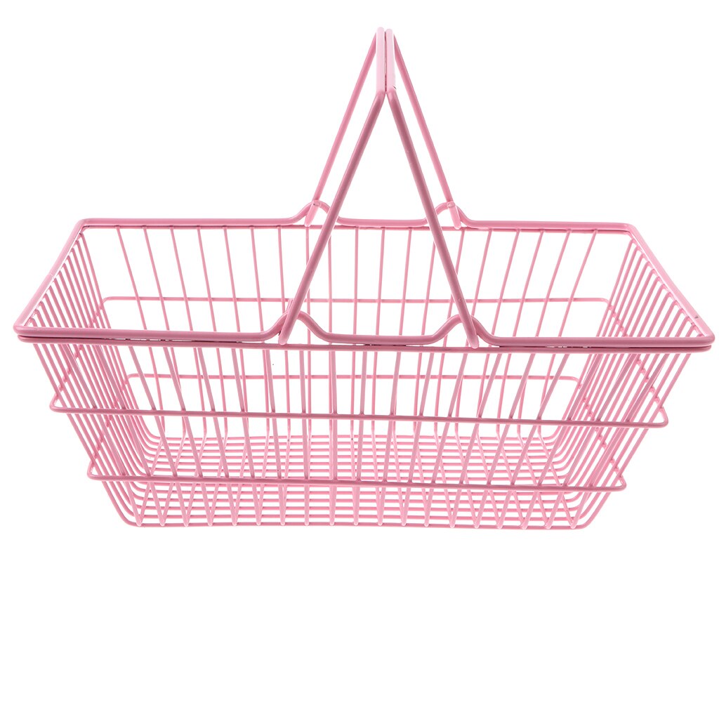 Mini Supermarket Shopping Hand Basket Kids Role Play Pretend Game Toy Pink M