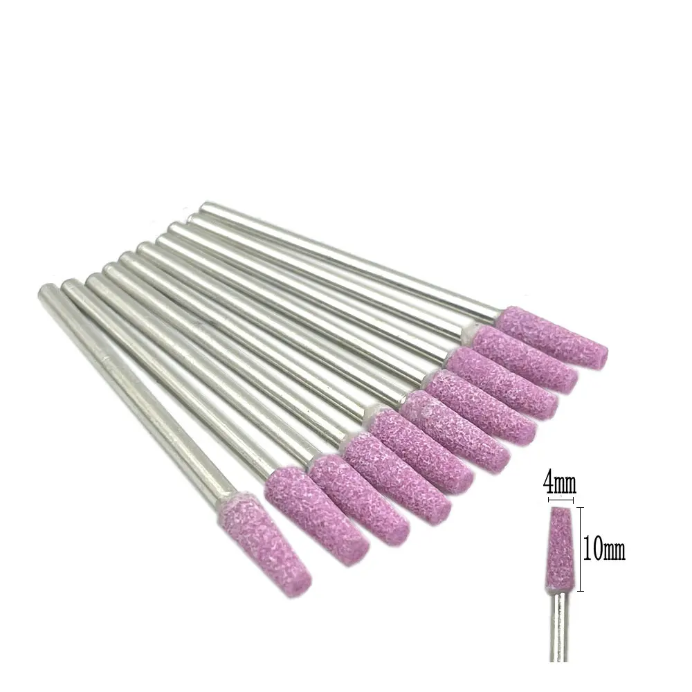 10pcs/set Dental Stone Grinder Polisher Burs 2.35mm Shank For Contouring Shaping Porcelain Dental Rotary Stone Polisher: green