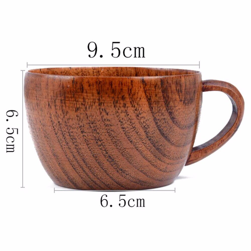 260ml / 8.8 oz Natural Jujube Bar Wooden Cups Mugs With Handgrip Coffee Tea Milk Travel Wine Beer Mugs For Home Bar