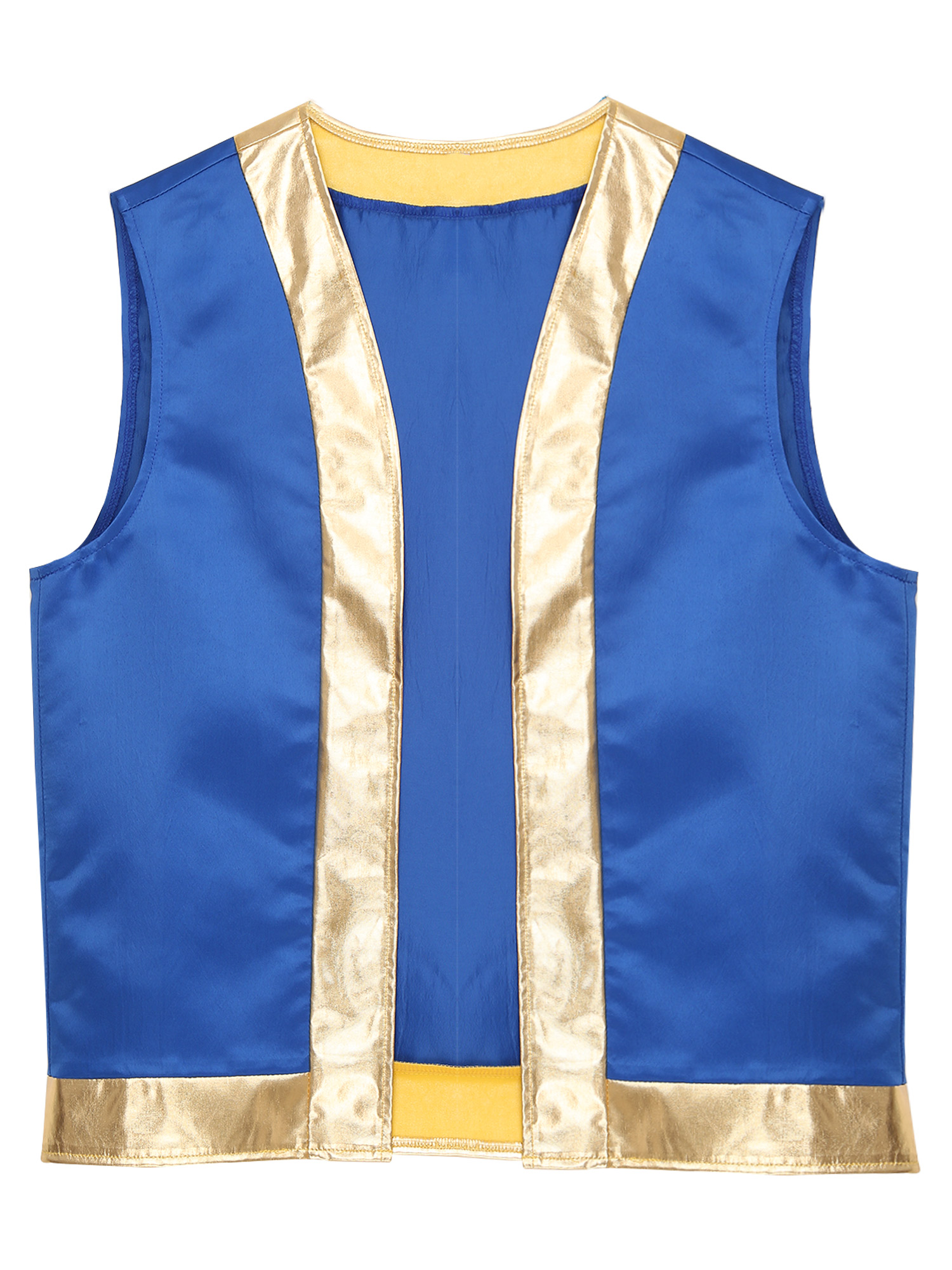 Mens Halloween Toad Vest Open Front Metallic Shiny Toad Waistcoat Cartoon Captain Cosplay Costumes for Carnival Party Clubwear: XXXL