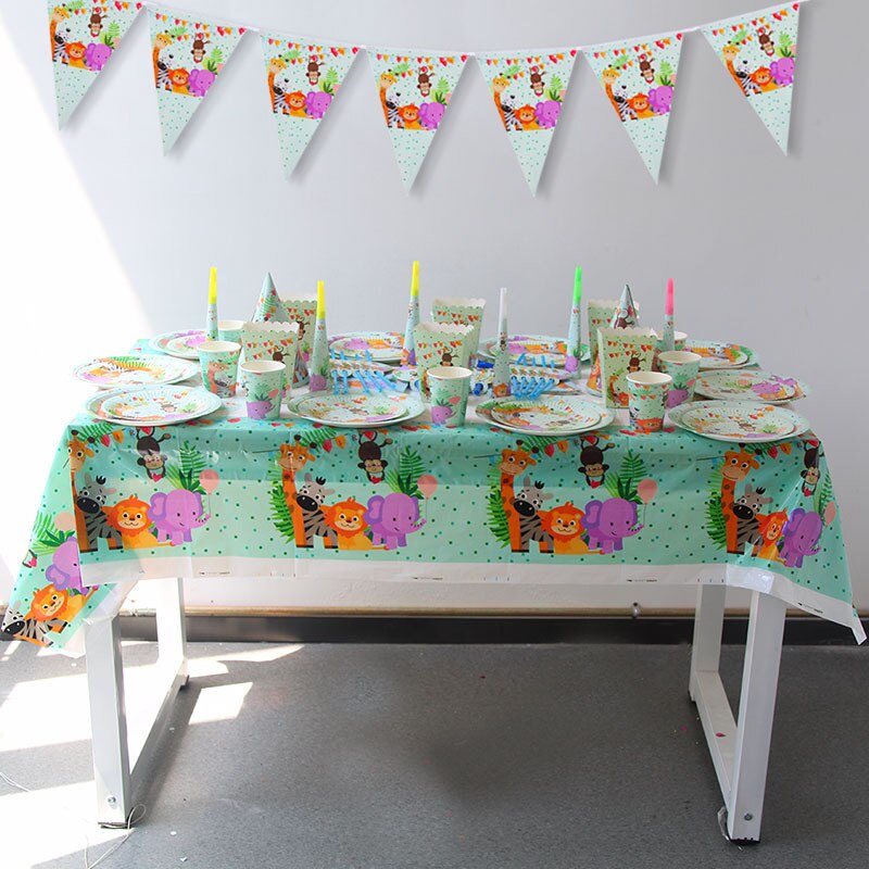 Zoo Party Verjaardag Producten Lion Jungle Papier Plaat Cup Bos Decoratie Huishoudelijke Food Grade