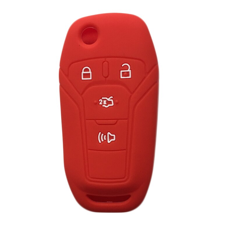 Car Key Cover Shell Skin Holder for Ford Fusion Mustang Fusion Fiesta Remote Flip Keys Case for Keychain Alarm: red