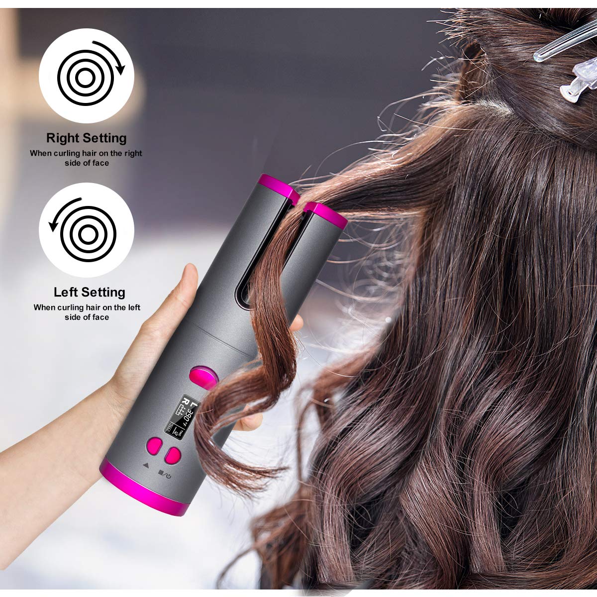 Air Curler Usb Draadloze Automatische Haar Krultang Auto Draadloze Krultang Usb Oplaadbare Haar Waver Tang Iron Curling Wand