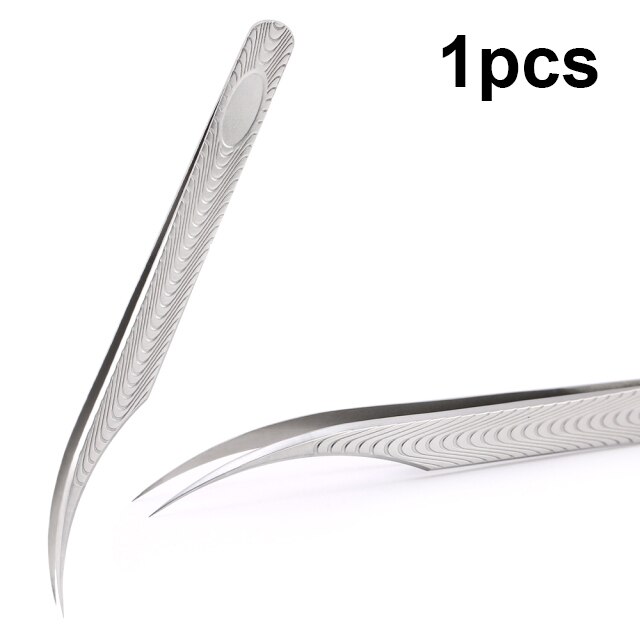 Wave pincety do rzęs ze stali nierdzewnej profesjonalne przedłużanie rzęs Gold Decor antystatyczna pęseta do rzęs narzędzia do makijażu: 10-1pcs