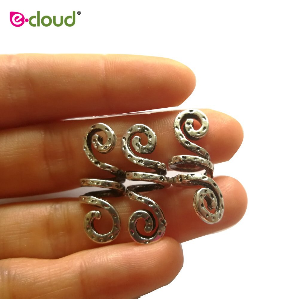 50 stks/partij Haar Kralen Ringen-Dreadlock Haar Accessoires Norse Spiraal Haar Coils Lente Kralen voor Braid Baarden Haar Hangers