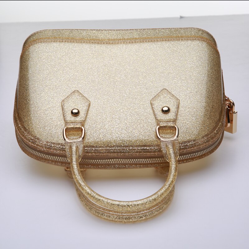 26cm Girls Women PVC Candy Colors Jelly handbag Lady's Shell Shoulder Bag Silicon Tote Beach messenger Bag bolsa Purse