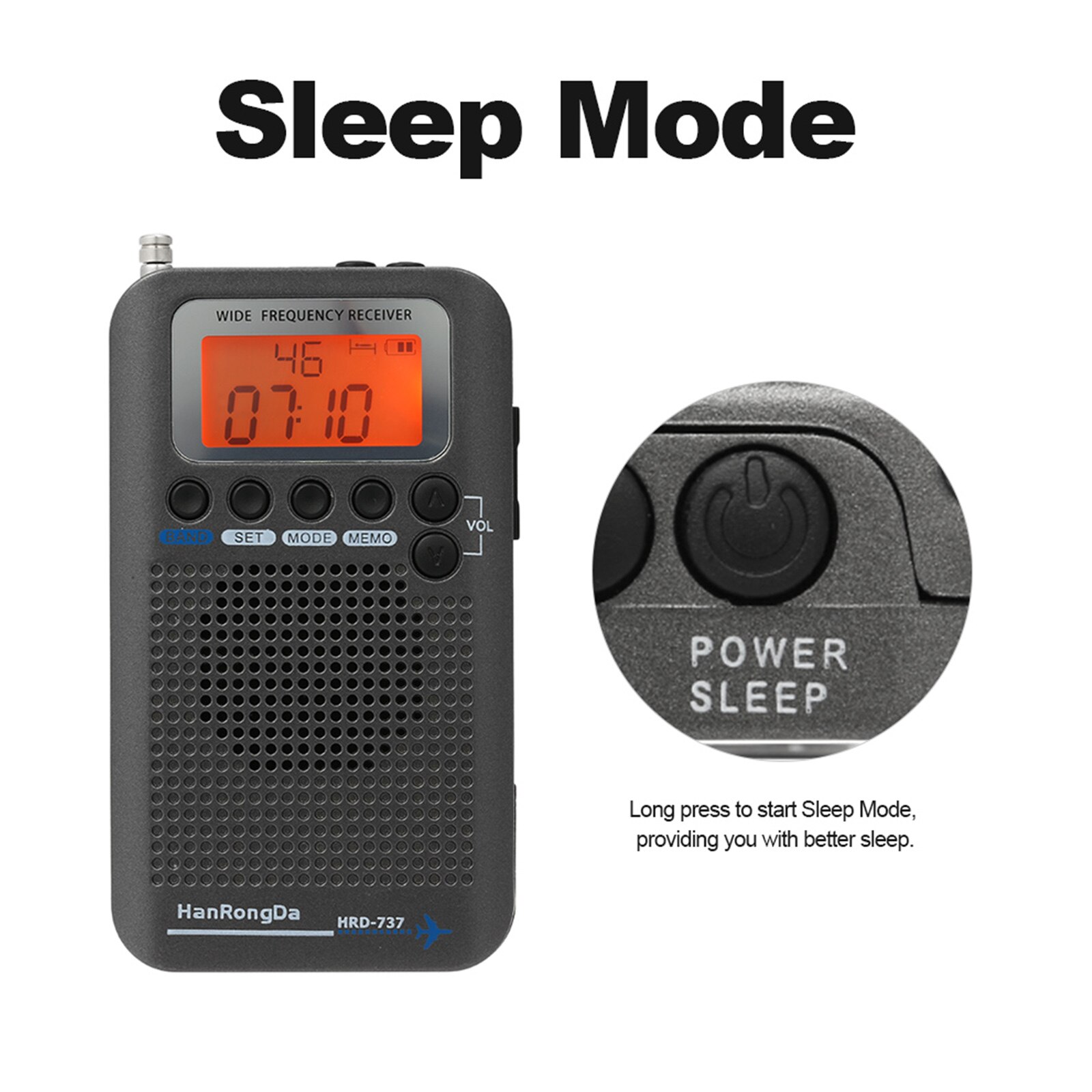 Portable Aviation Band Radio Off-road Hobby VHF Channel Reception Multi-function Full Band Radio FM AM SW Radio Receiver