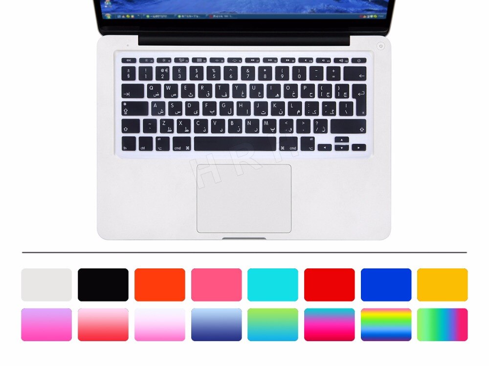 EU UK Arabic Alphabet Soft Silicone Persian Keyboard Protector Cover Skin For Apple MacBook Air 11.6 Inch 11" A1465/A1370