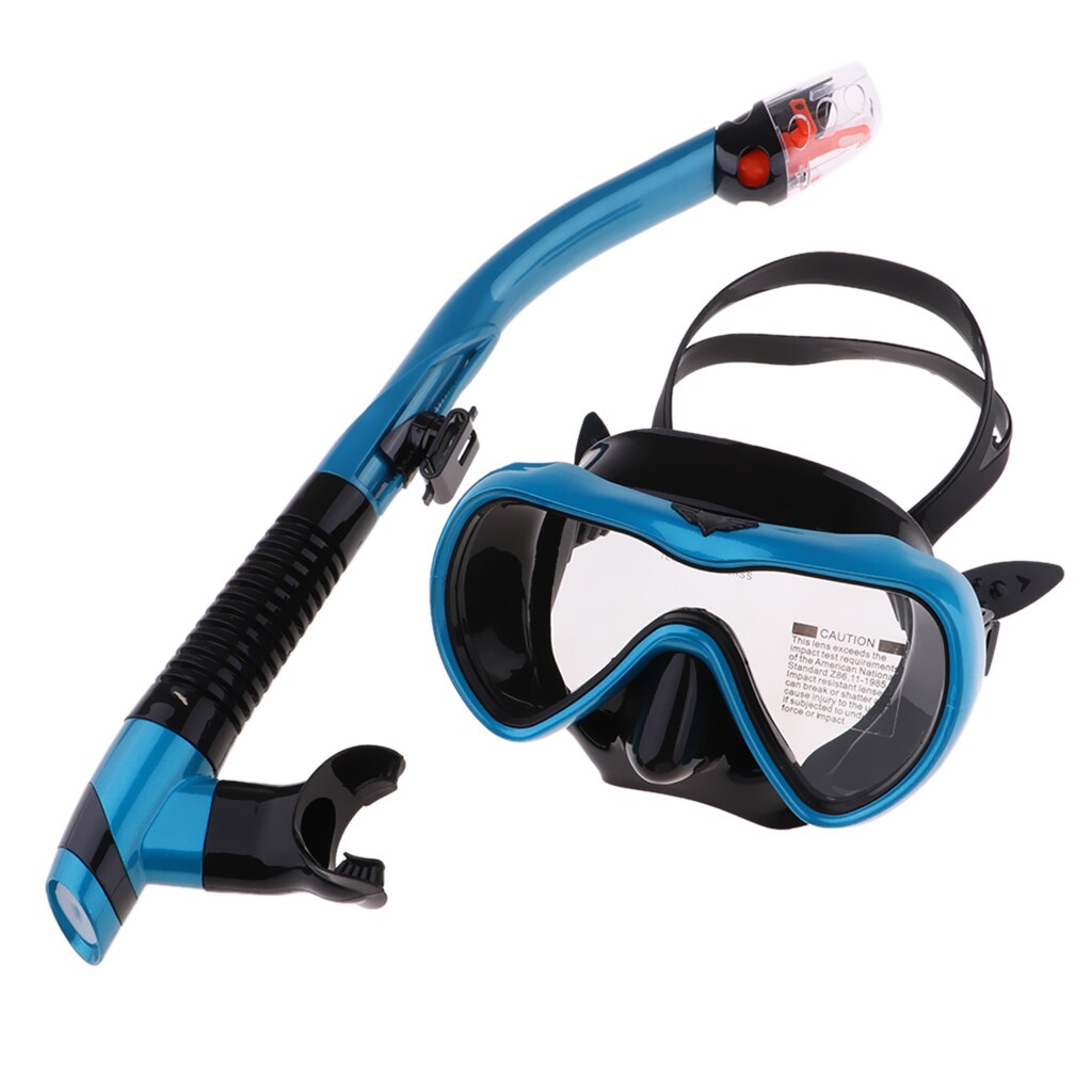 Scuba Diving Mask Half-Face Snorkeling Mask Underwater Anti Fog Snorkeling Diving Mask For Swimming Spearfishing Dive Men: Blue 17.2x9.2cm