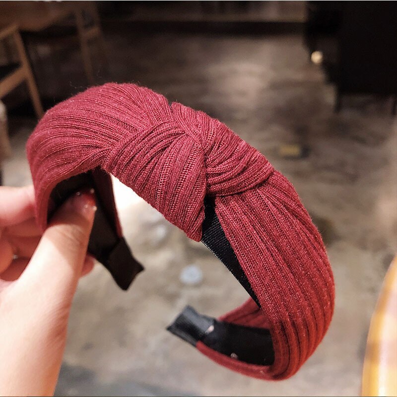 Naisten painettu kangas hiuspanta solmittu hiuspanta naisille hiusasusteet tyttöjen hiusnauhat raitapään kääre korea: 4