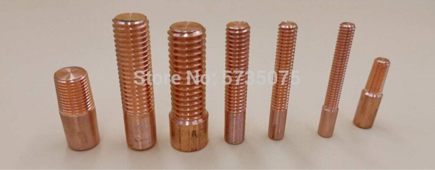 Red copper threaded electrode Spark threaded electrode red copper screw tooth electrode put motor thread electrode 5 pcs