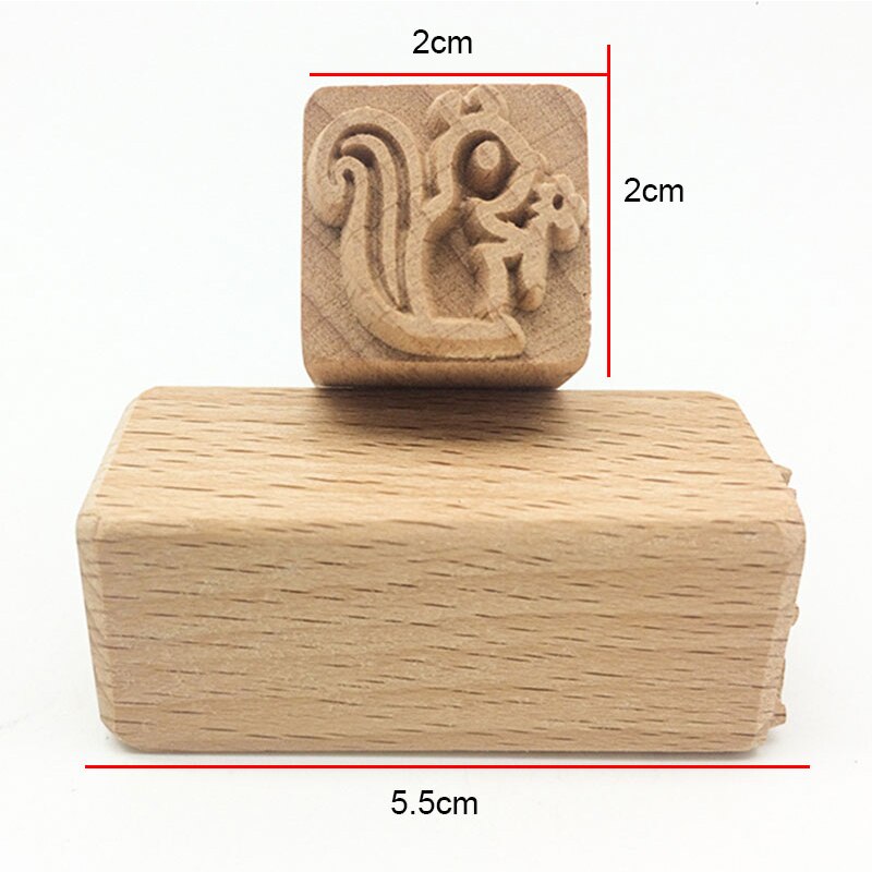 Wooden Stamps Hand Carved For Printing DIY Clay Pottery Printing Blocks Fish Bone / Squirrel / Flower / Deer Clay Tools