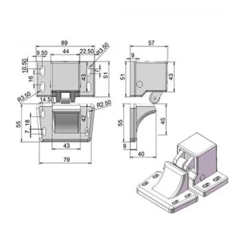 1Set Heavy Duty Spray Booth Pressure Lock For Hinged Doors High-strength Hinges