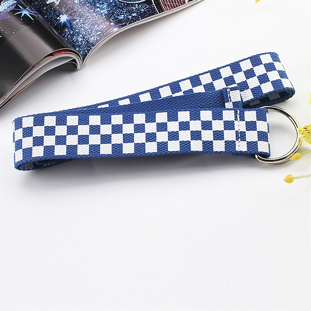 Ceinture en toile pour femmes 135cm | Ceinture Cummerbunds, noir blanc, Plaid: Blue 130cm