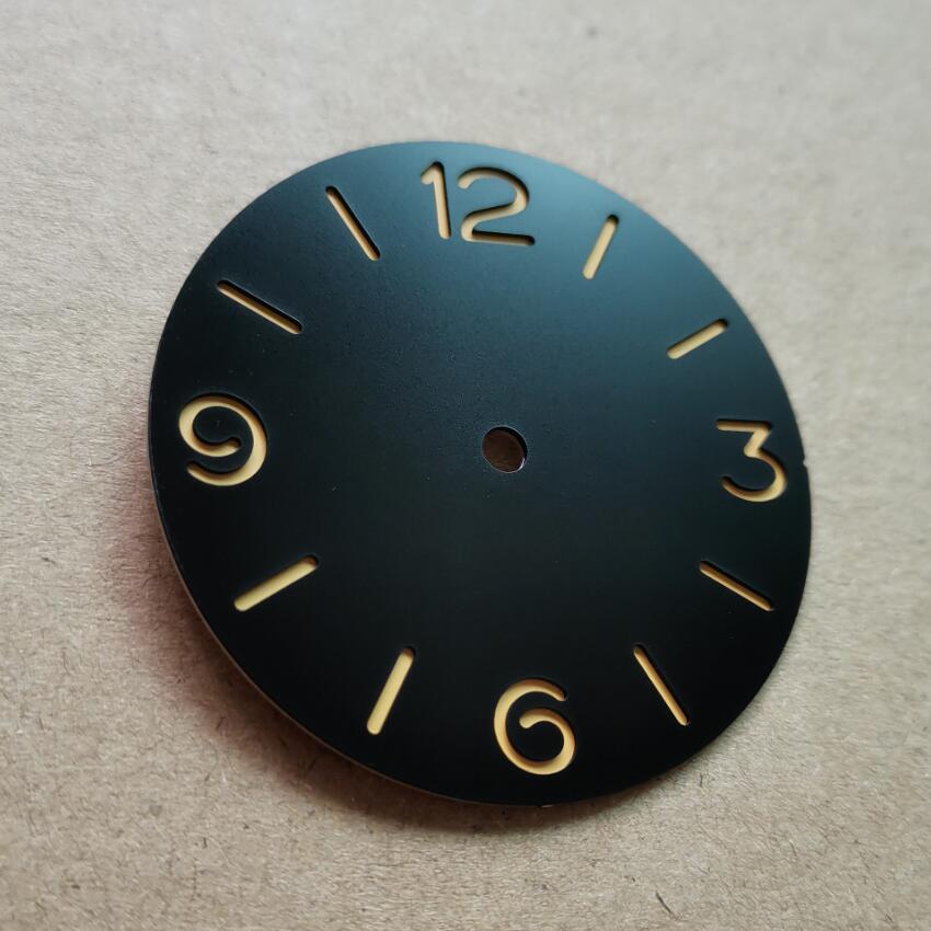 Klokkedeler urskive klokkeviser 39mm dobbeltdekk smørbrød svart urskive egnet til eta 6497/6498 måke  st36 g108