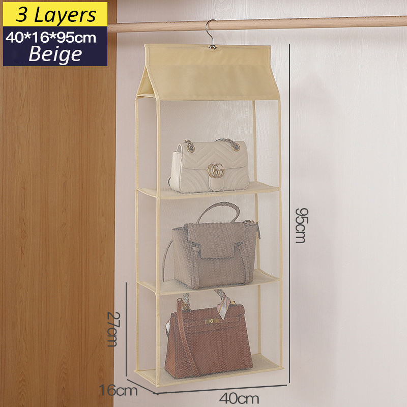 Handbag Storage Box Removable Compartment Storage Rack Foldable Wall Cabinet Storage Box Suitable for Living Room Bedroom: Pink