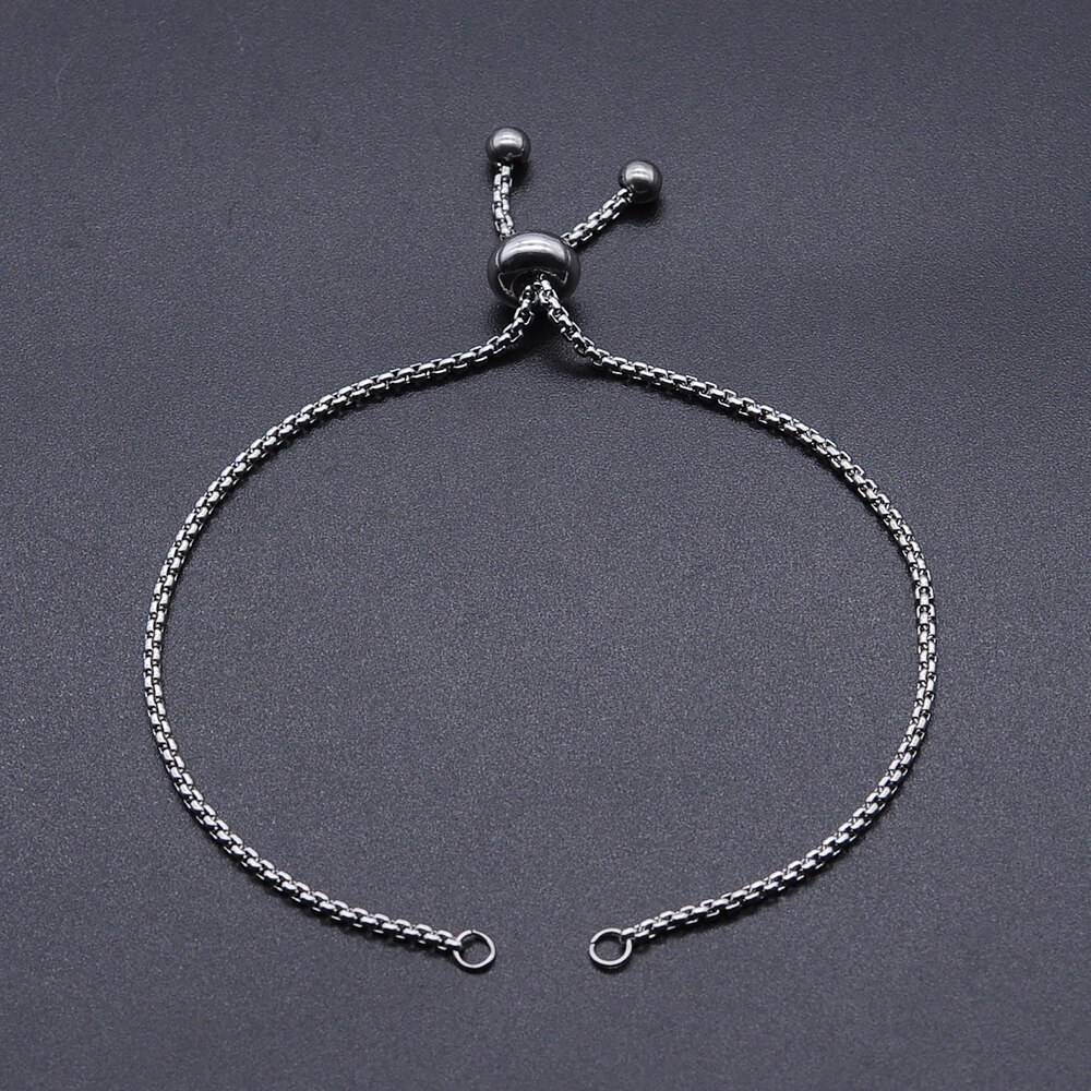 5 uds. De acero inoxidable DIY caja redonda cadena para mujeres pulsera joyería de DIY cadena al por mayor aceptar pedidos OEM: Steel