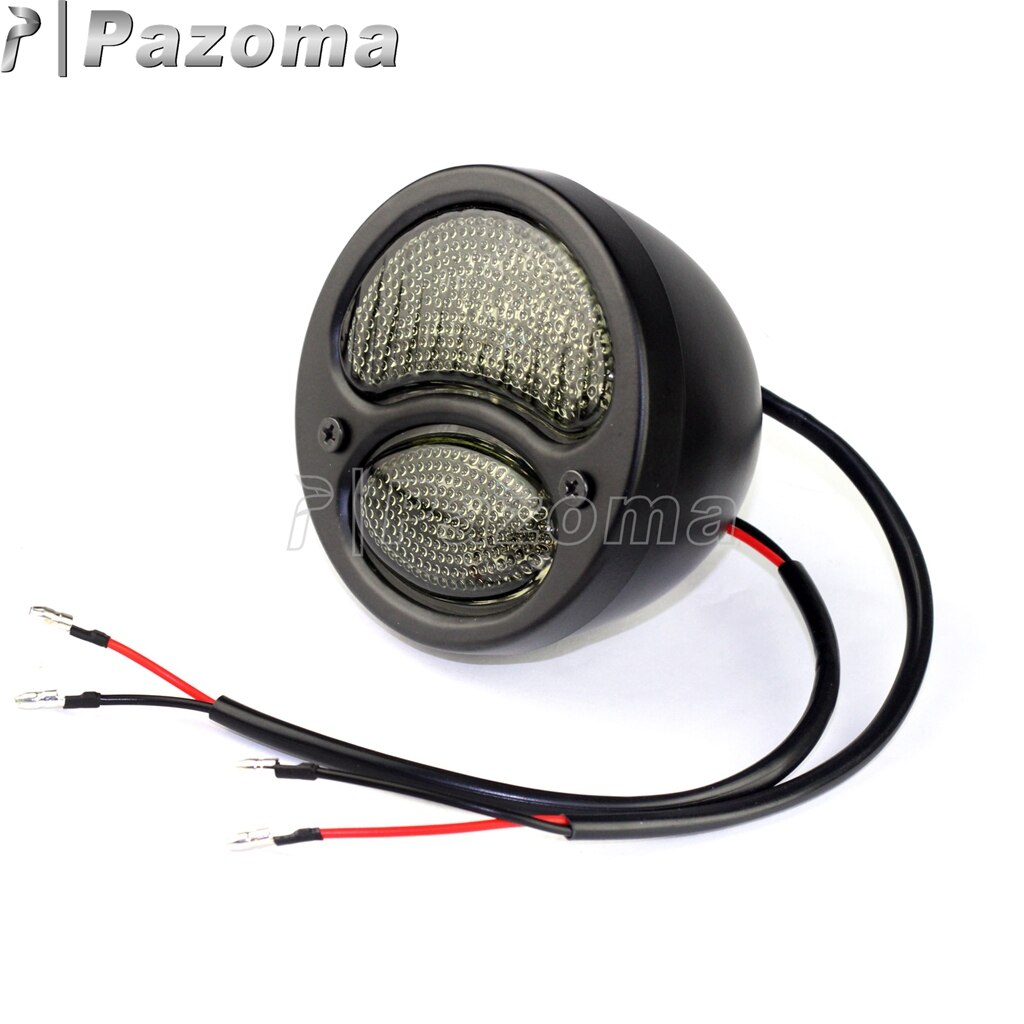 PAZOMA moto feu arrière LED pour Harley Chopper Bobber café Racer Vintage feu Stop arrière 1928-1931 Ford modèle A: black skome