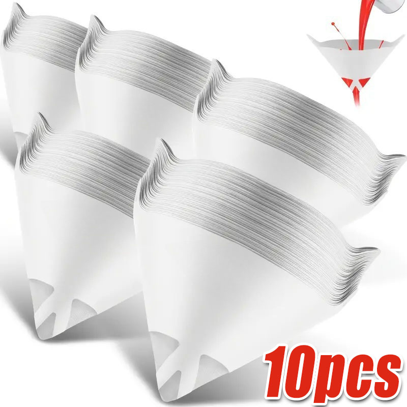 Filtro de papel desechable para coche, 10-500 Uds., 190 malla, taza purificadora, malla para pintura en aerosol, herramientas de embudo de papel cónico de nailon micrón: Negro