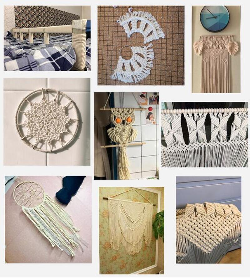 3mm 4mm 5mm 6mm Macrame Rope Twisted String Cotton Cord For Macrame Handmade Natural Beige Rope DIY Home Wedding Accessorie