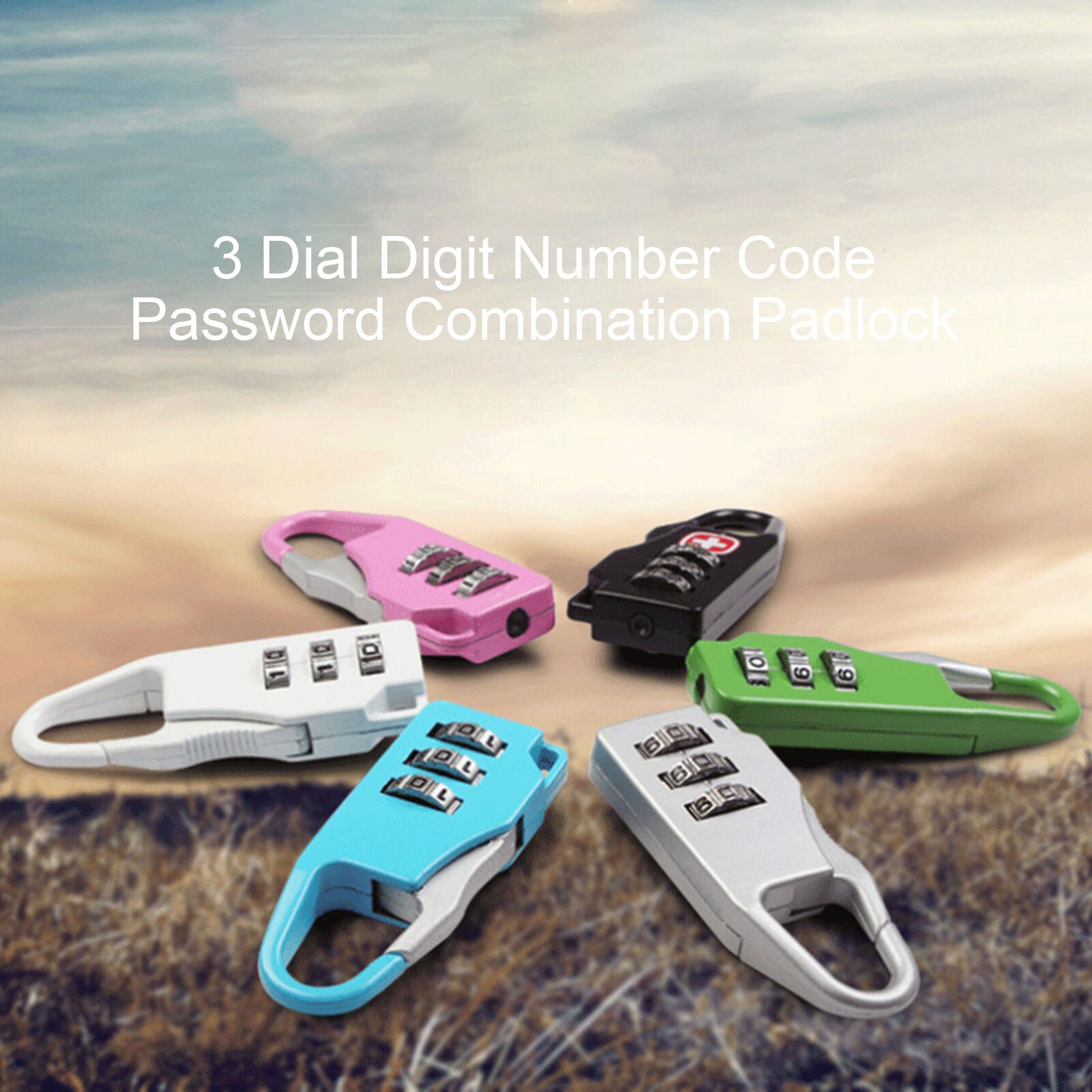 3 Dial Digit Nummer Code Wachtwoord Combinatie Hangslot Reizen Veiligheid Safe Lock