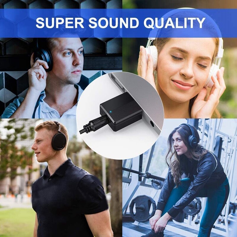 Bluetooth Transmitter Receiver 2 in 1 Adapter Bluetooth 5.0+EDR with 3.5mm Digital Audio for PC Home Headphones TV Car