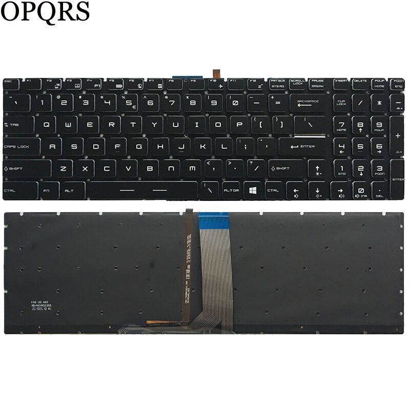 US laptop keyboard For MSI GF75 Thin 8RC 9RD 9RD 9SC 9SE S1N-3EUS215-SA V143422AK1 V143422AS1