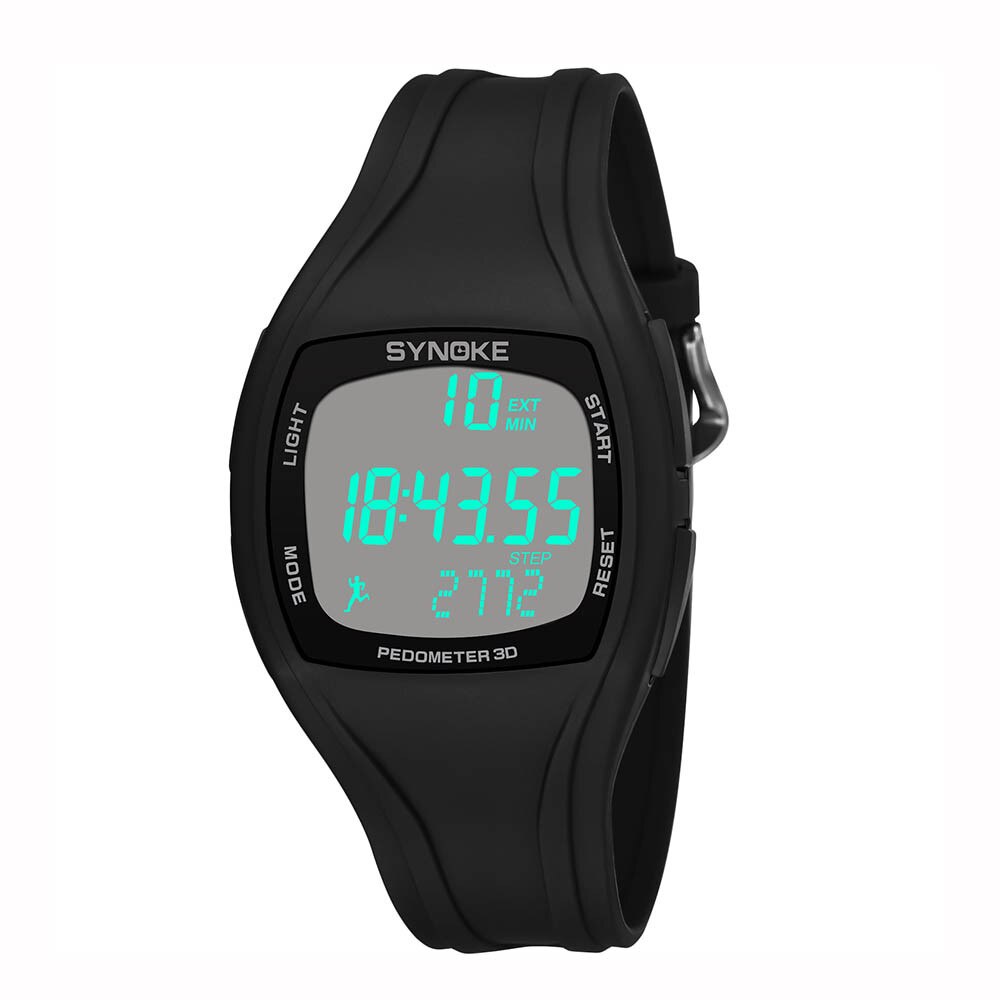 Sport Horloge Synoke Calorie Stappenteller Chronograph Outdoor Elektronische Digitale Horloges 50M Waterdicht Montre Reloj Relogio Klok: Black